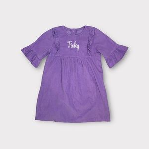 Southern Sunshine Lavender Corduroy Monogrammed Finley Dress